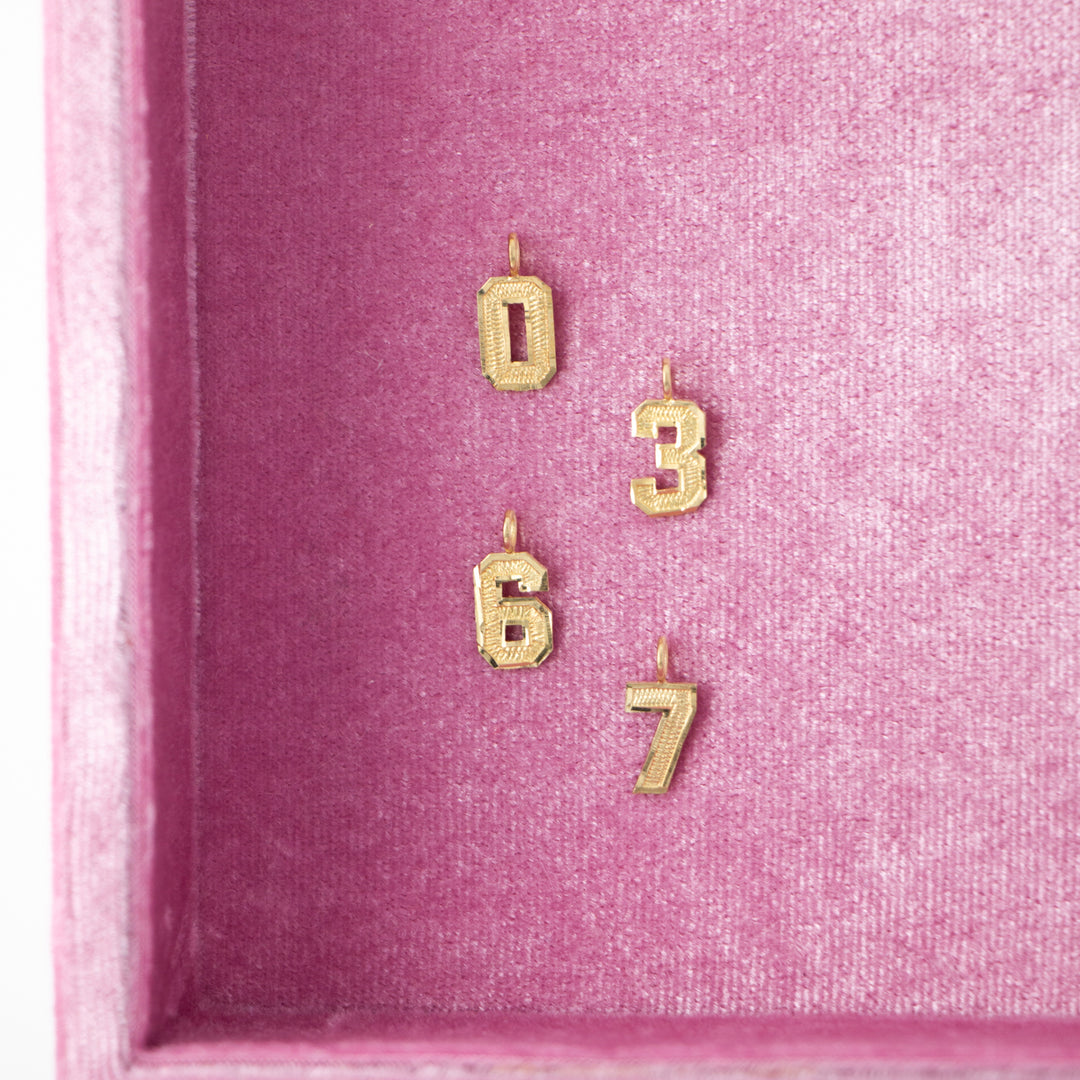 Vintage 14k Yellow Gold Collegiate Number Charms