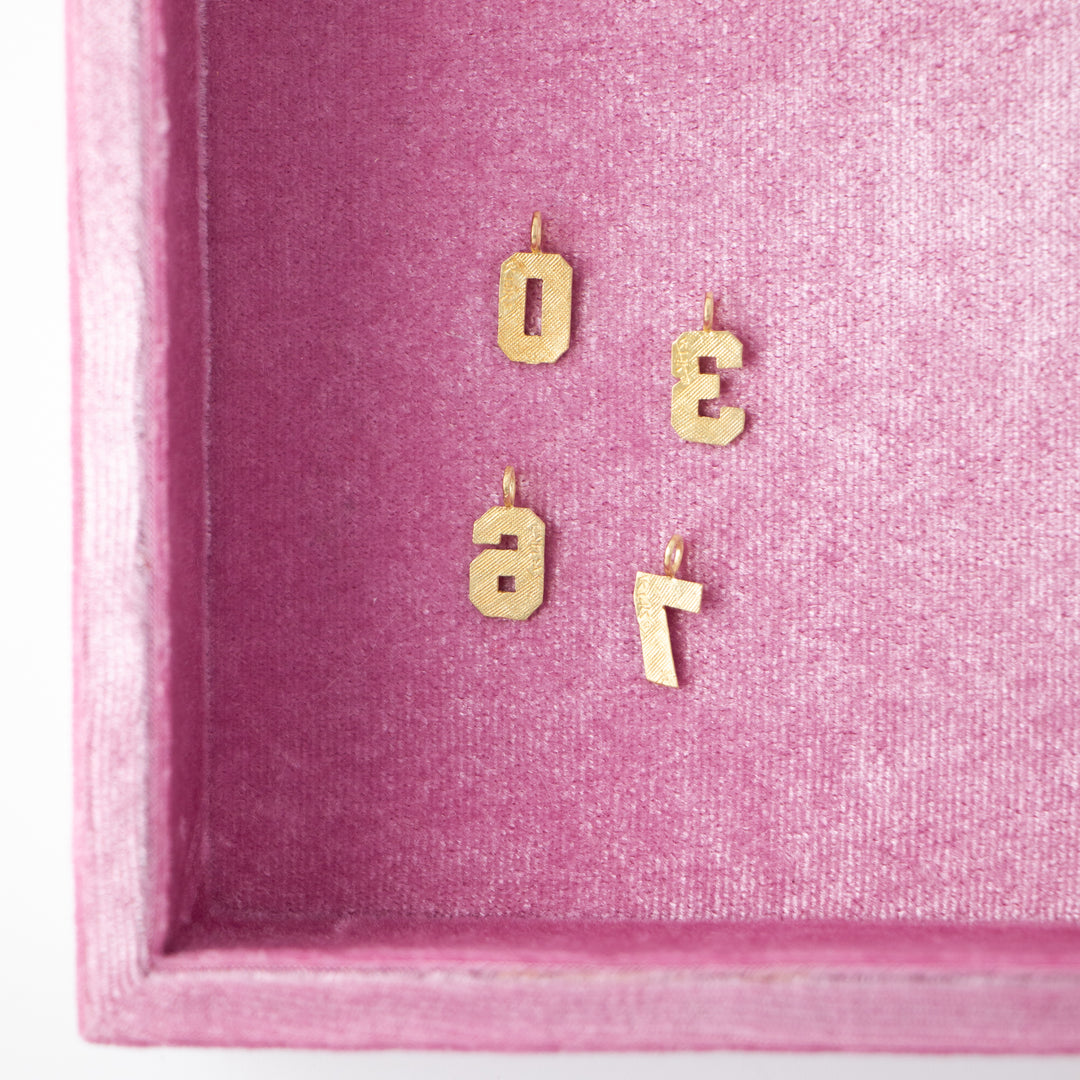 Vintage 14k Yellow Gold Collegiate Number Charms