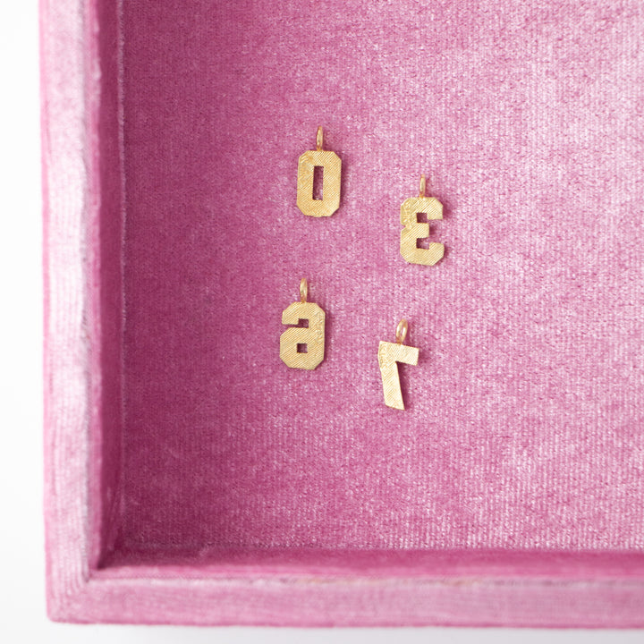 Vintage 14k Yellow Gold Collegiate Number Charms