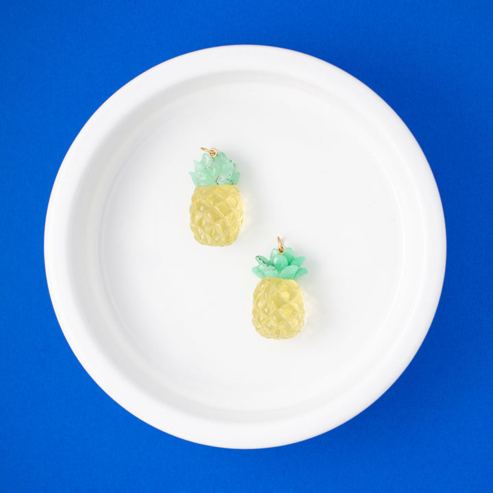 Five a Day — Pineapple Lemon Quartz & Chrysoprase Carvings with 14k gold