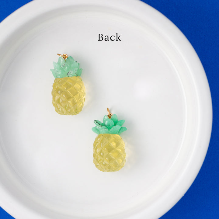 Five a Day — Pineapple Lemon Quartz & Chrysoprase Carvings with 14k gold