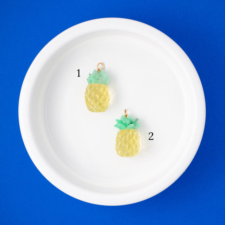 Five a Day — Pineapple Lemon Quartz & Chrysoprase Carvings with 14k gold