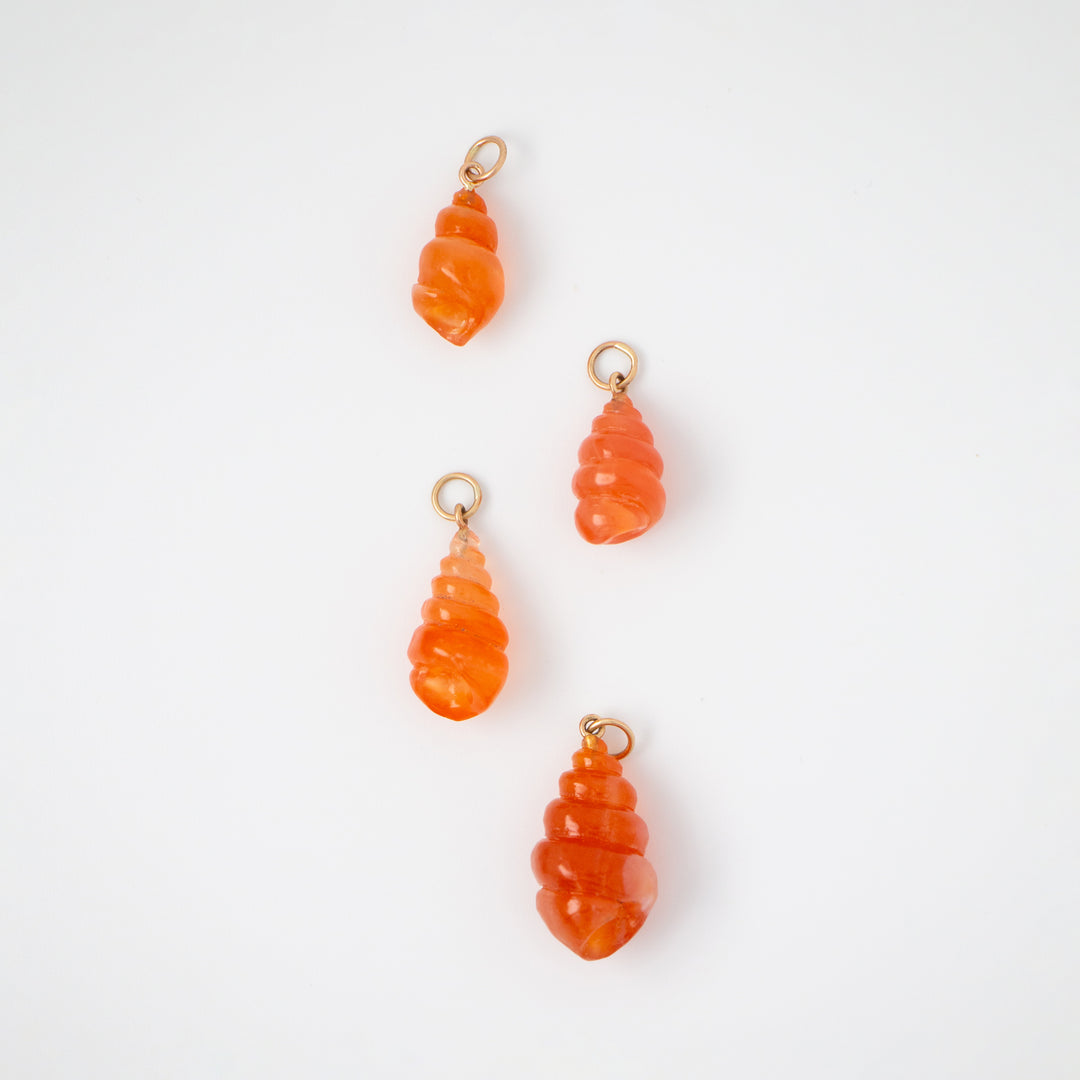 Sea Shells — Carnelian Carvings with 14k gold