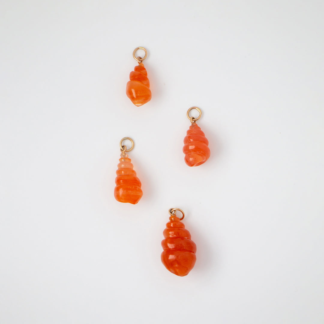 Sea Shells — Carnelian Carvings with 14k gold
