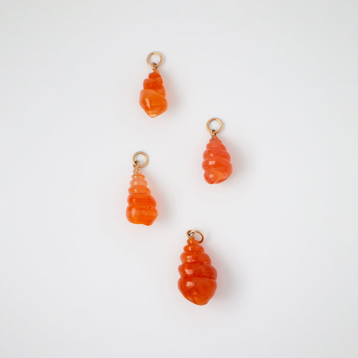 Sea Shells — Carnelian Carvings with 14k gold