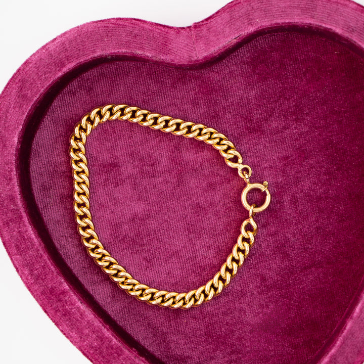 Vintage 19.2k Yellow Gold Curb Bracelet