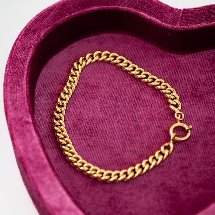 Vintage 19.2k Yellow Gold Curb Bracelet