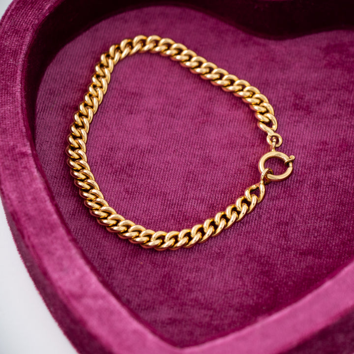 Vintage 19.2k Yellow Gold Curb Bracelet
