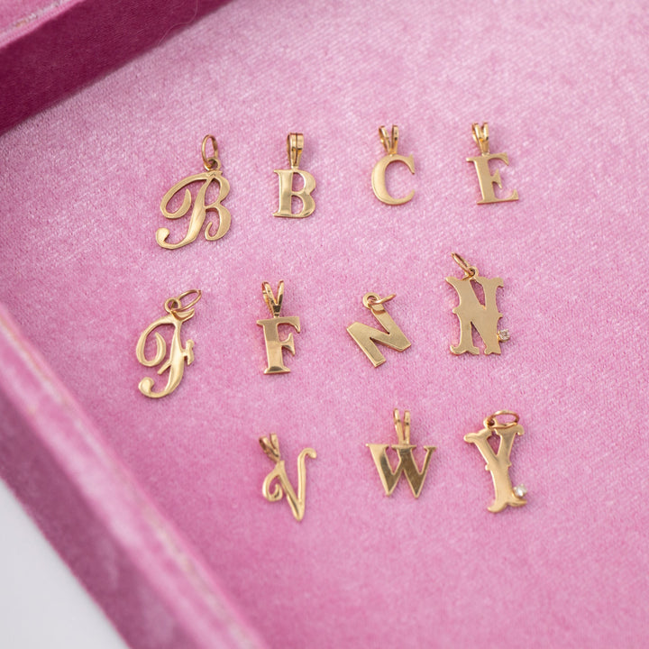 Vintage 14k Yellow Gold Initial Charms