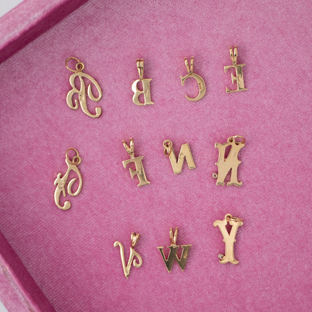 Vintage 14k Yellow Gold Initial Charms