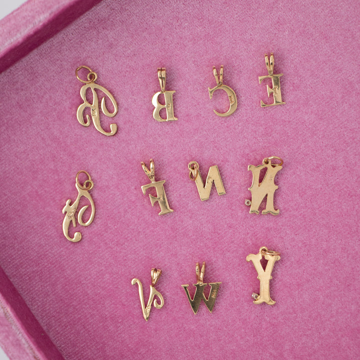 Vintage 14k Yellow Gold Initial Charms