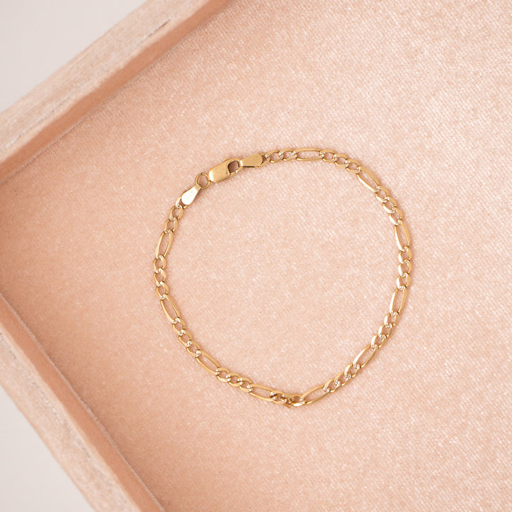 Vintage 14k Yellow Gold Figaro Bracelet