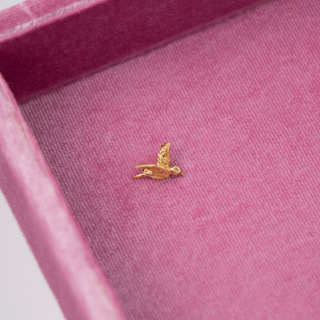 Vintage 14k Yellow Gold Hummingbird Charm