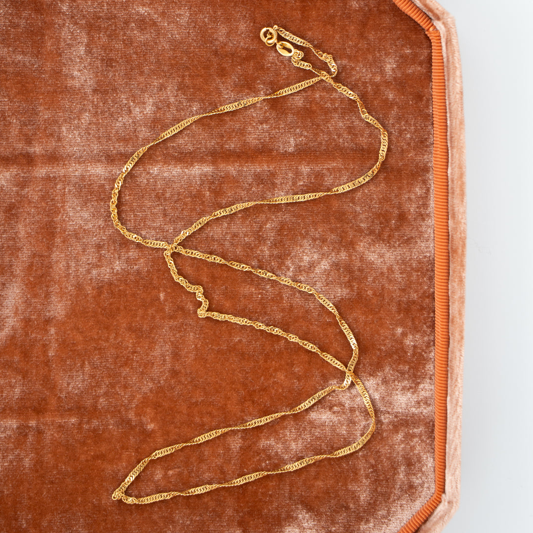 Vintage 18k Twisted Rope Yellow Gold Chain