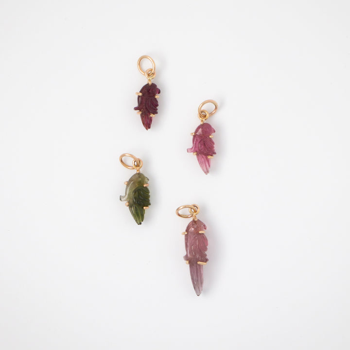 Pericos — Tourmaline Carvings with 14k gold