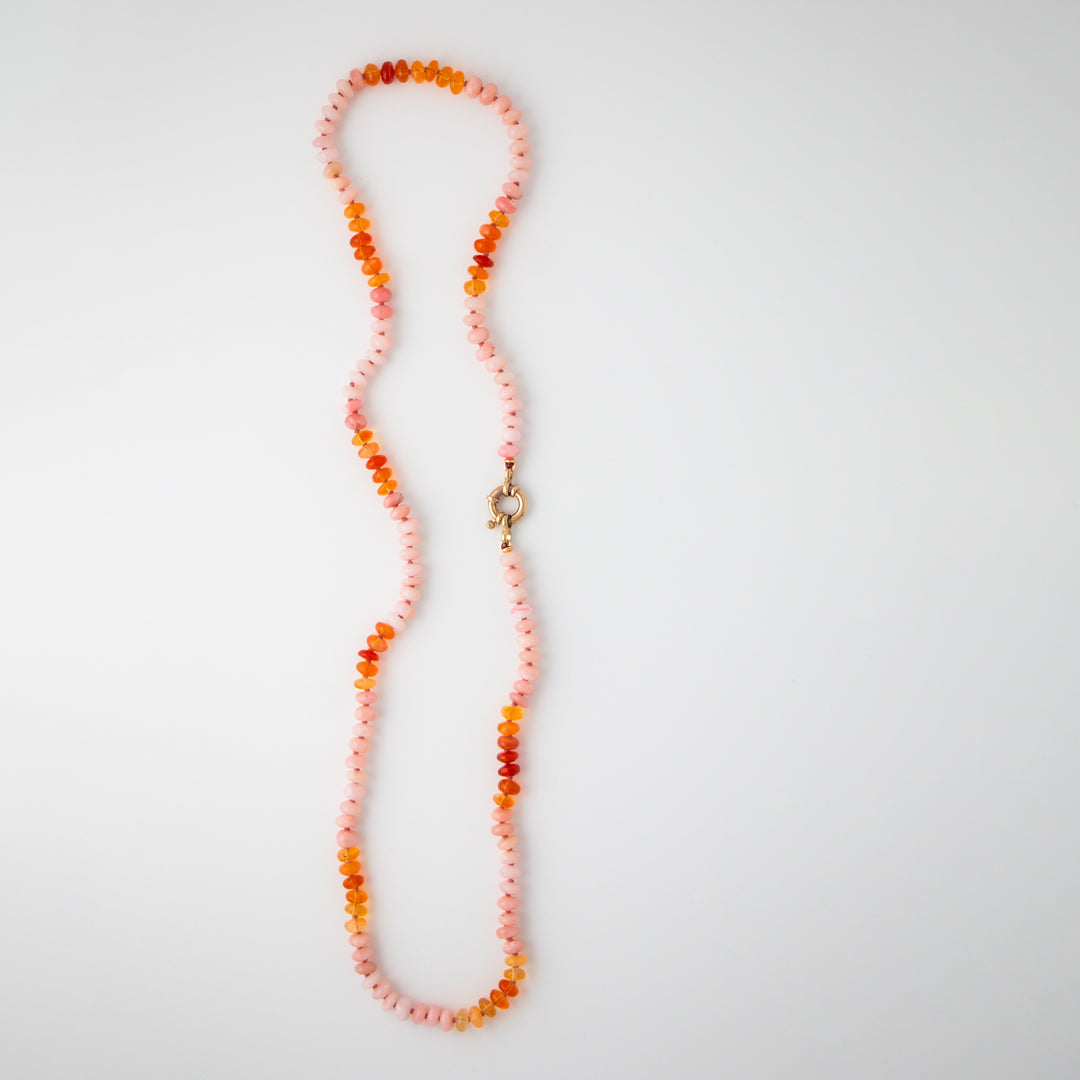 Paloma - Pink and Fire Opal Gemstone Necklace