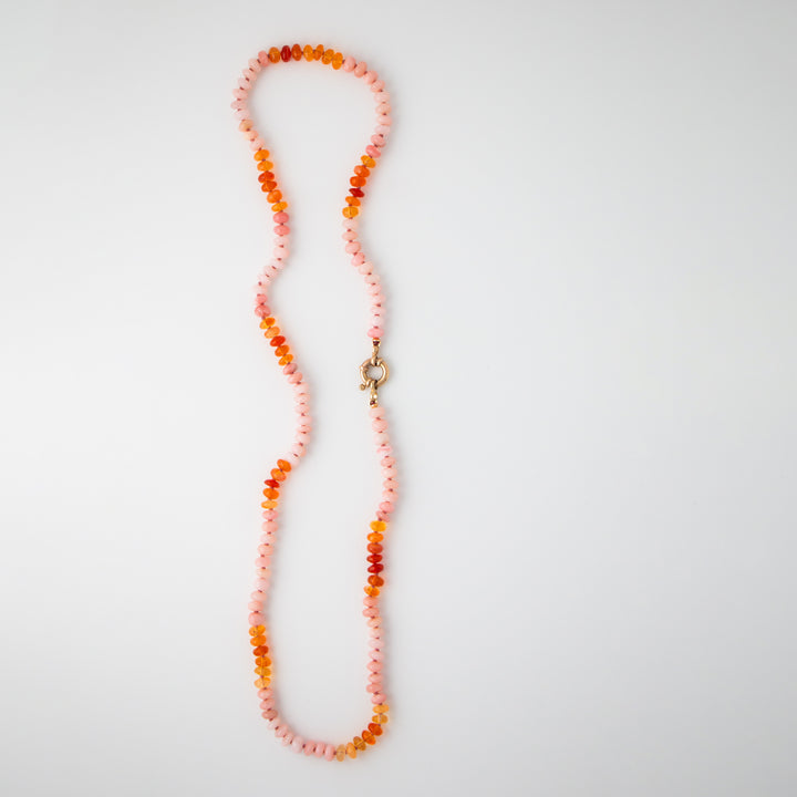 Paloma - Pink and Fire Opal Gemstone Necklace