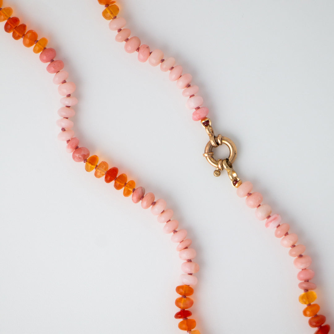Paloma - Pink and Fire Opal Gemstone Necklace