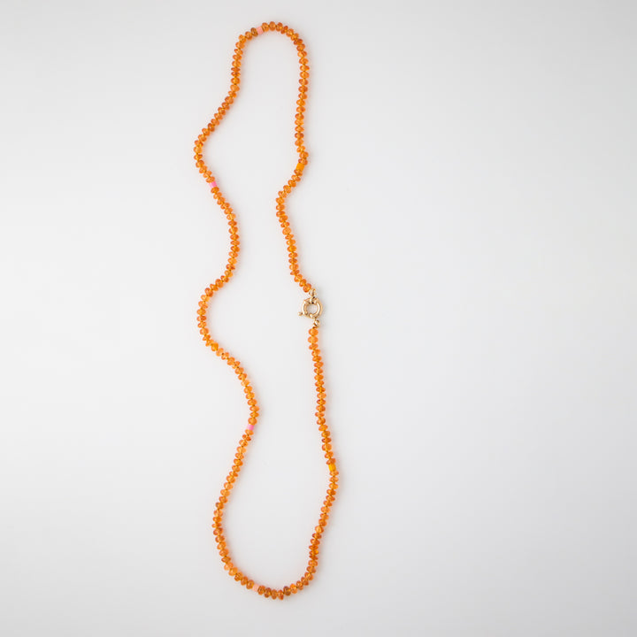 Sol - Spessartine Garnet Necklace with Enamel Beads