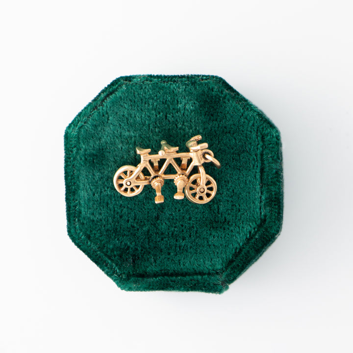 Vintage 14k Yellow Gold Tandem Bicycle Articulated Charm