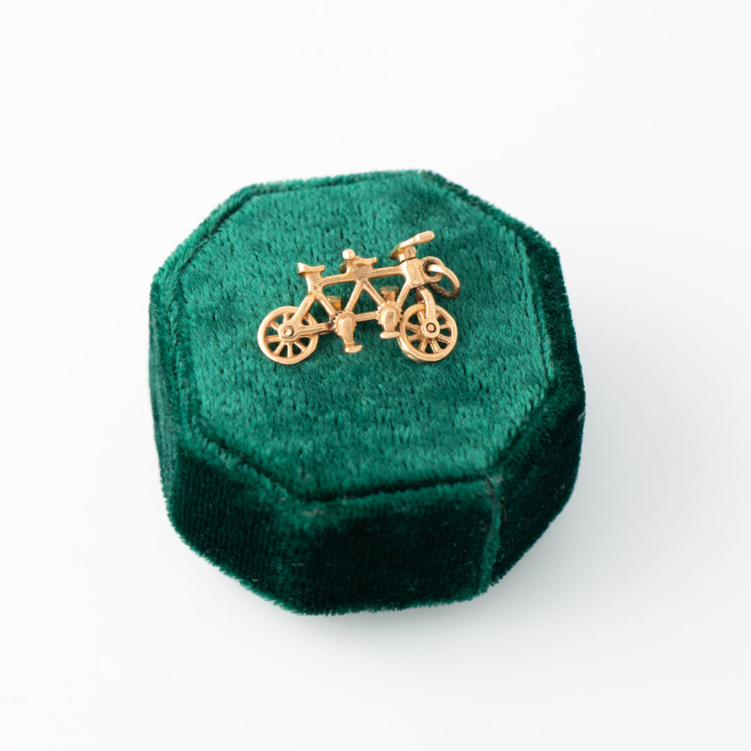 Vintage 14k Yellow Gold Tandem Bicycle Articulated Charm