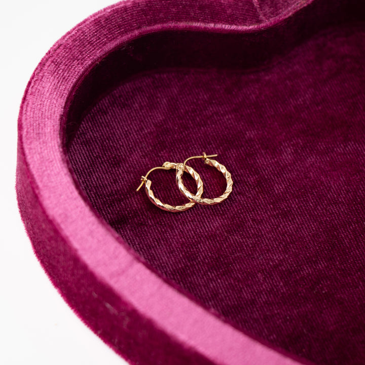 Vintage Yellow 14k Gold Hoop Earrings