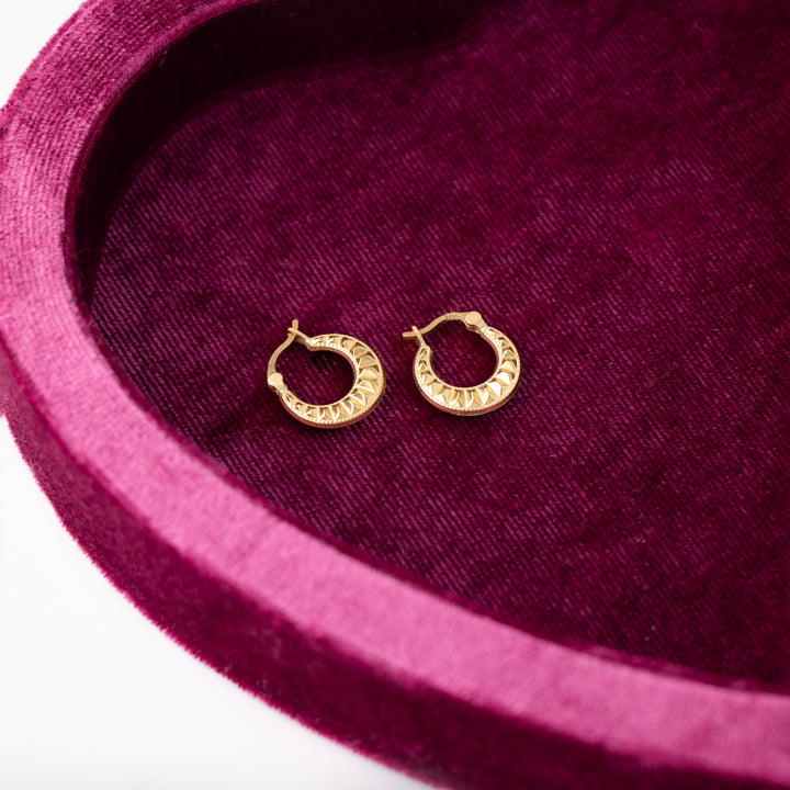 Vintage Yellow 14k Gold Hoop Earrings