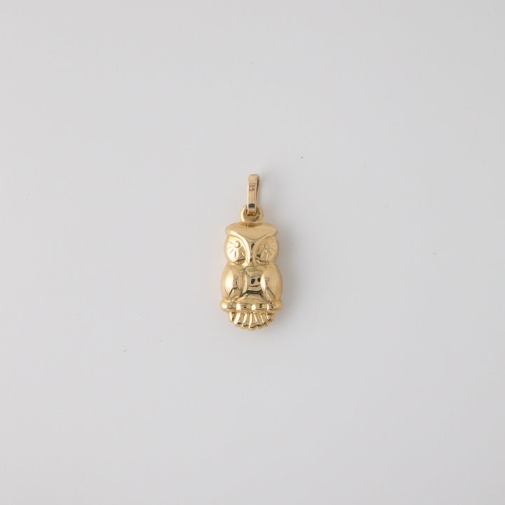 Vintage 14k Yellow Gold Owl Charm