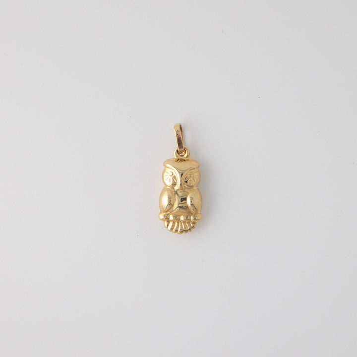 Vintage 14k Yellow Gold Owl Charm