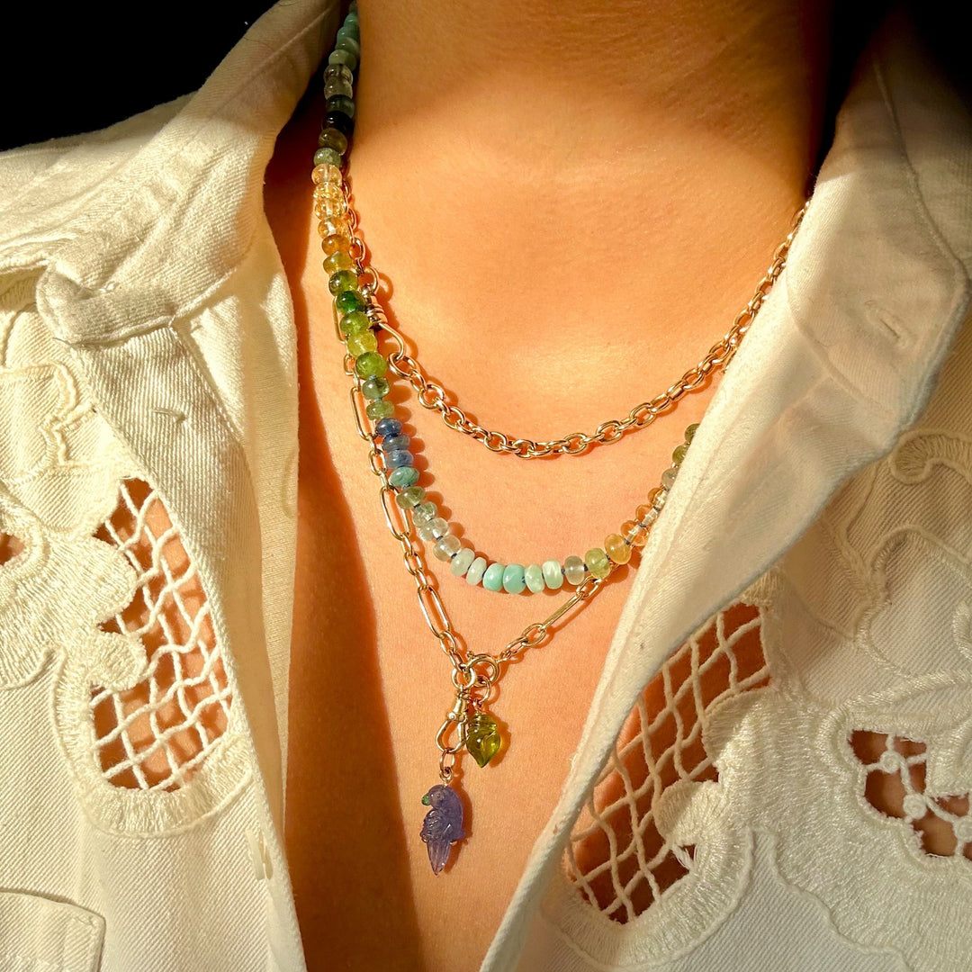 Lili — Mixed Gemstone Aquamarine & Tourmaline Necklace