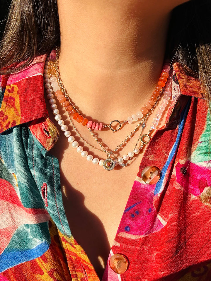 Playa Blanca — Gemstone & Pearls Necklace