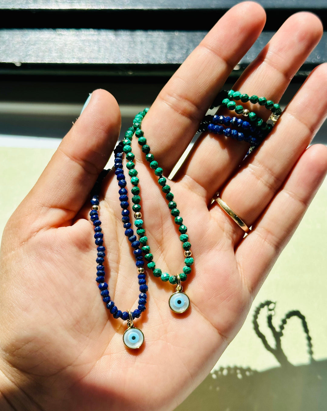 Emilyta — Mini Lapis Lazuli and Malachite Necklaces