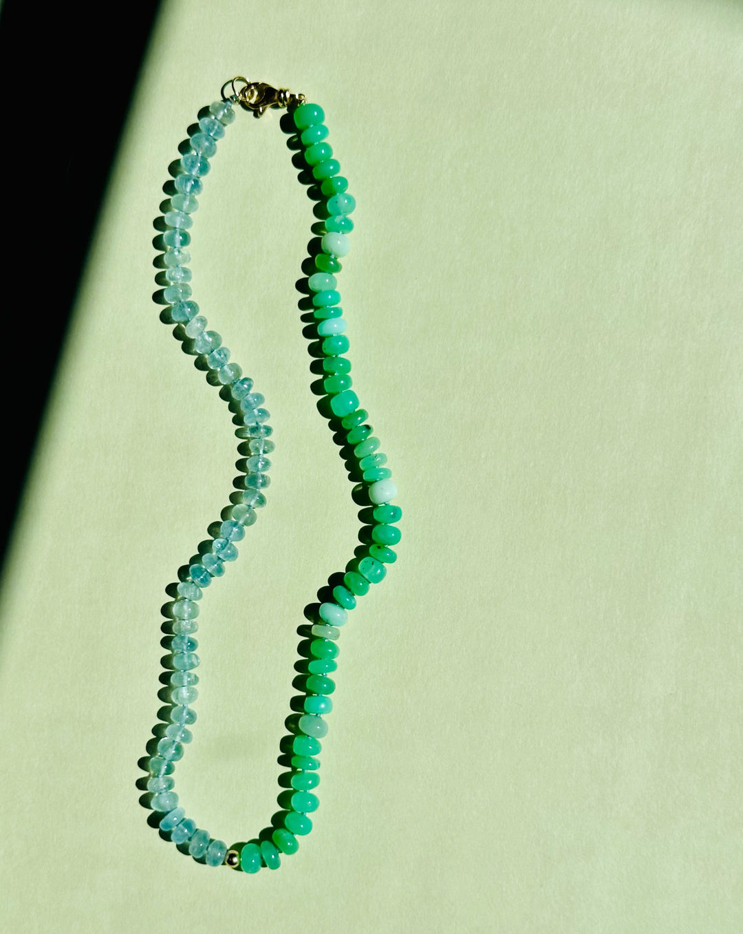 Adela — Chrysoprase & Aquamarine Necklace