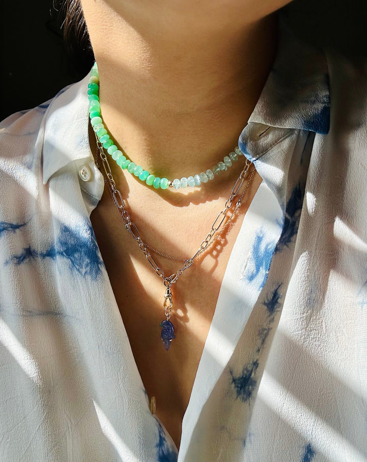 Adela — Chrysoprase & Aquamarine Necklace