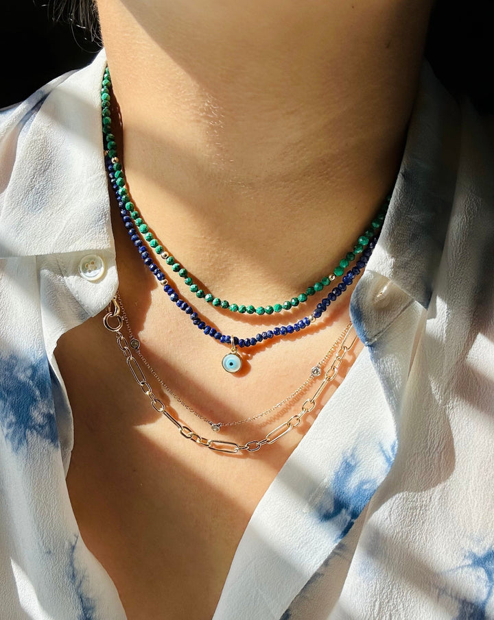 Emilyta — Mini Lapis Lazuli and Malachite Necklaces