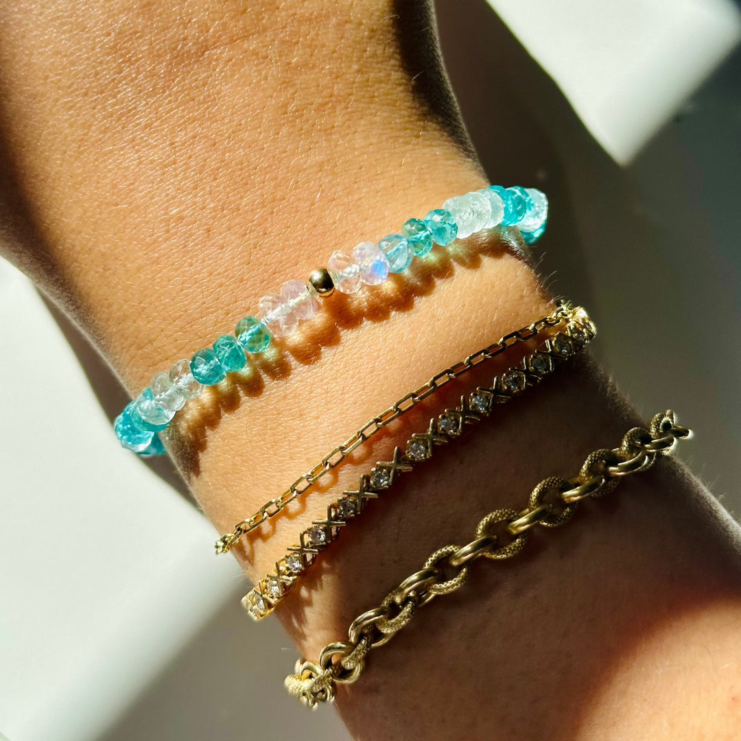 Sirena — Apatite, Rainbow Moonstone & Aquamarine Bracelet