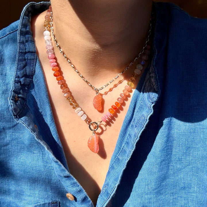 Five a Day — Mandarin Slices Carnelian Carvings with 14k gold