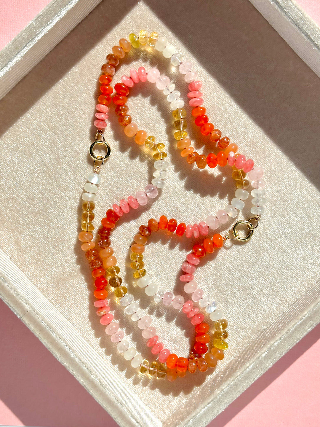 Ana — Pink, Orange & Yellow Multi-Gemstone Necklace