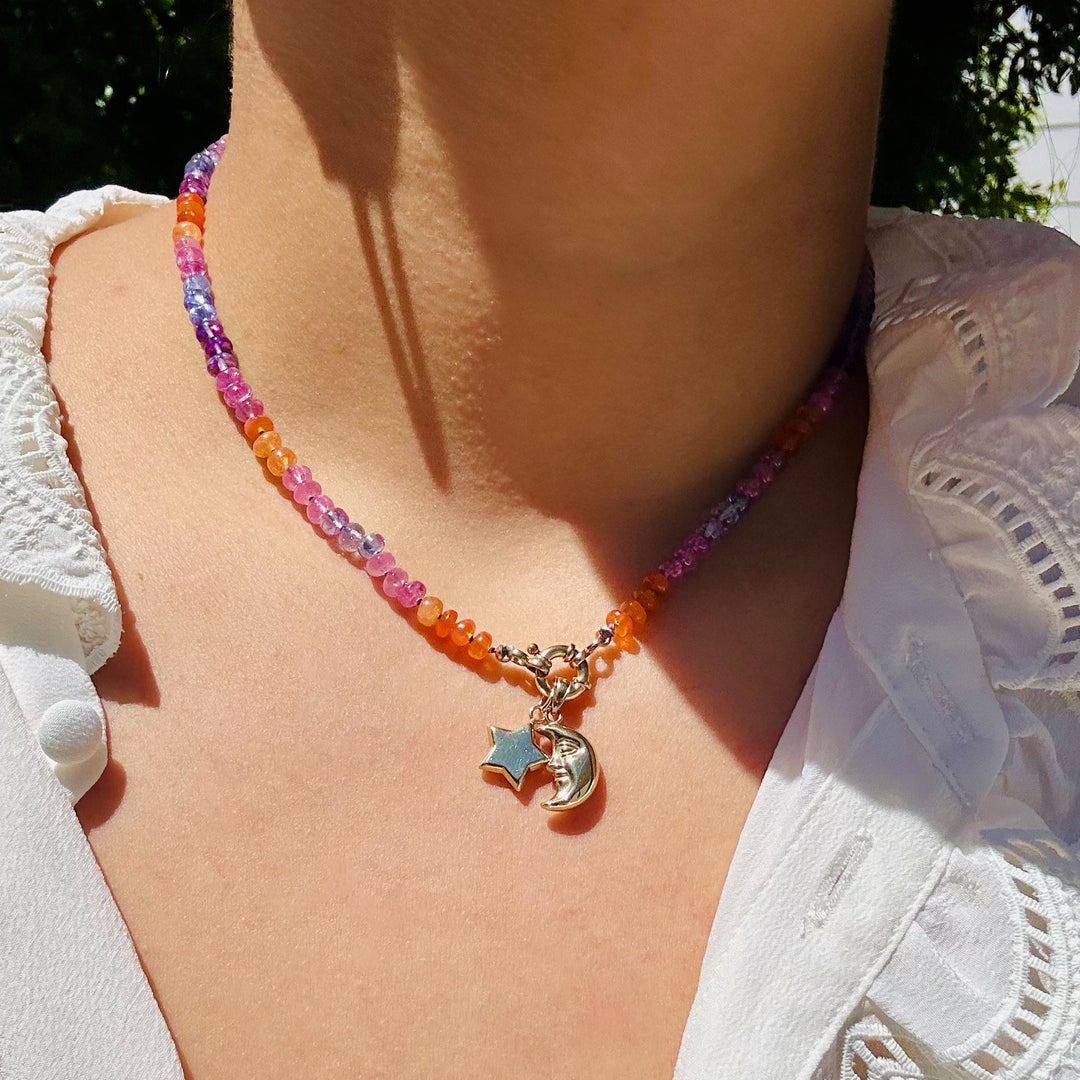 Cris  — Tanzanite, Sapphire, Carnelian & Amethyst Necklace