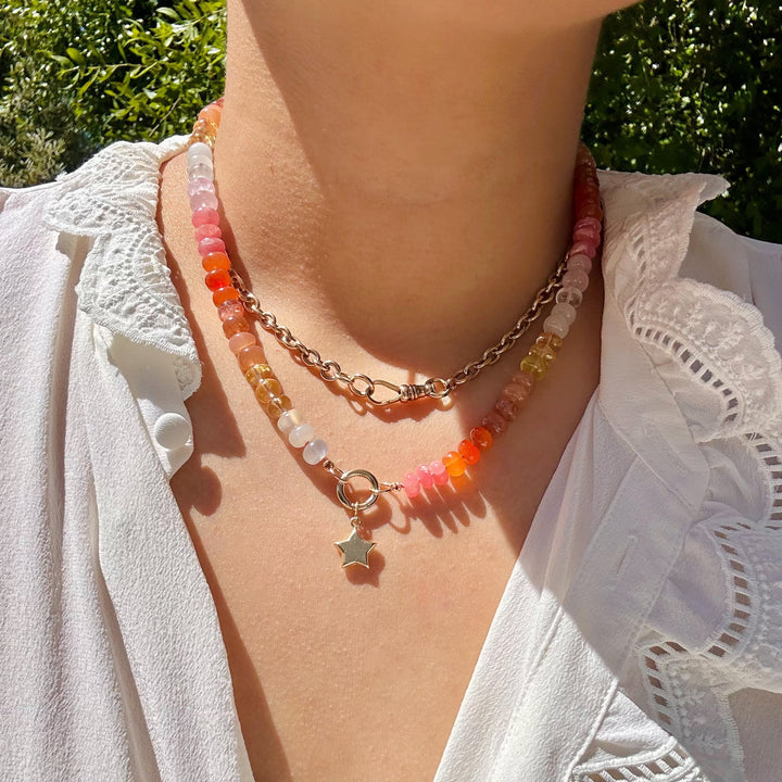 Ana — Pink, Orange & Yellow Multi-Gemstone Necklace