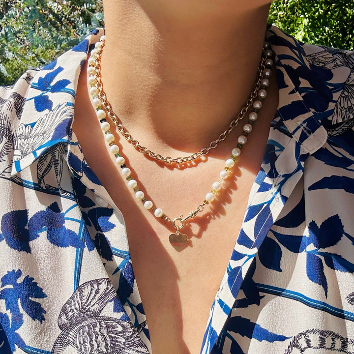 Phoebe — Tourmaline & Pearl Knotted Necklace