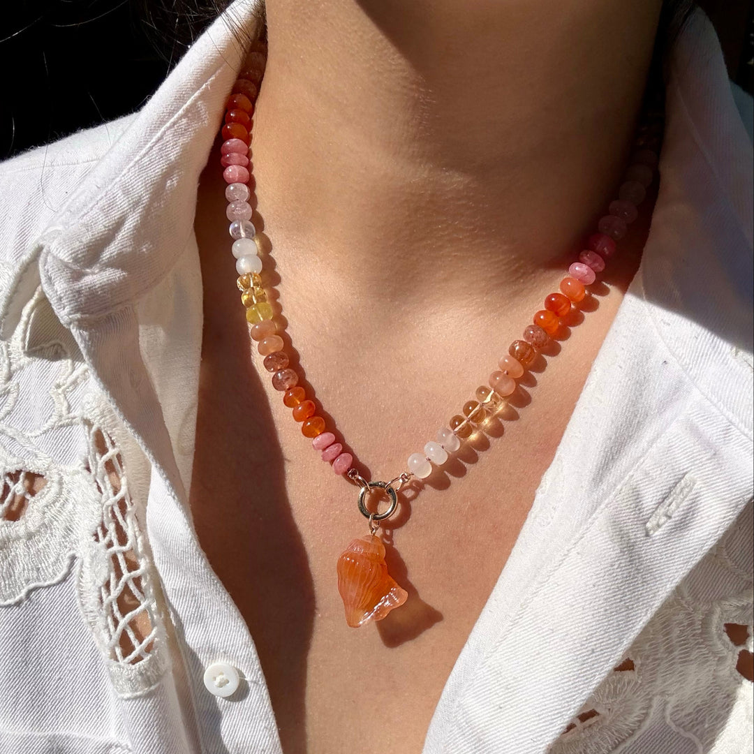 Conch — Carnelian Carving with 14k gold