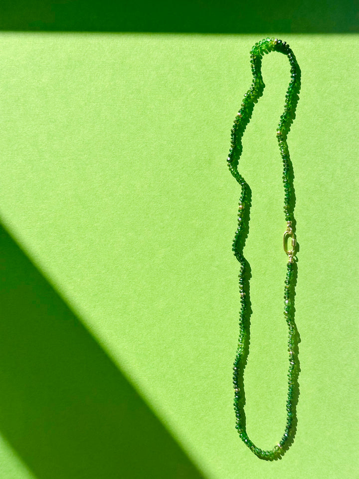 Fiori — Green Tourmaline Necklace with 14k gold connector