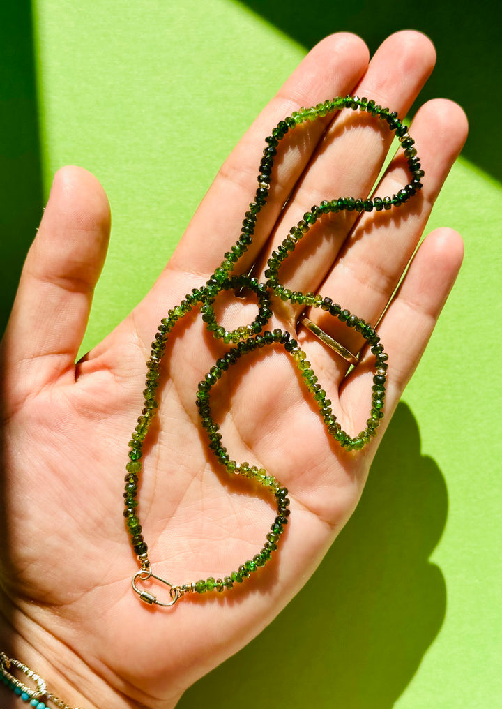 Fiori — Green Tourmaline Necklace with 14k gold connector