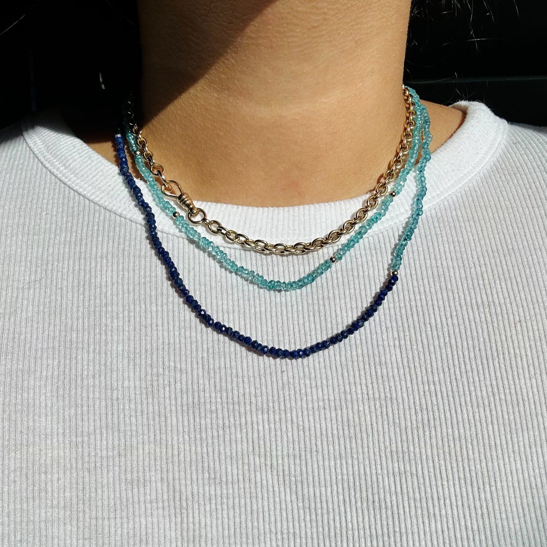 Emilia — Mini Lapis Lazuli and Apatite Necklaces