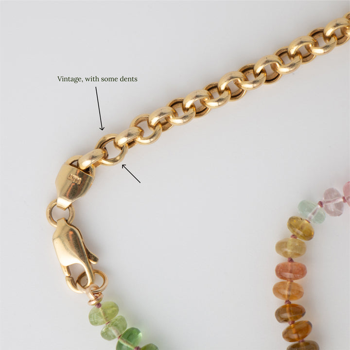 Titi — Tourmaline & Rolo Anklet Necklace