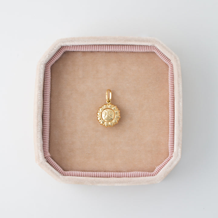 Puffy Sun 14k Yellow Gold Charm