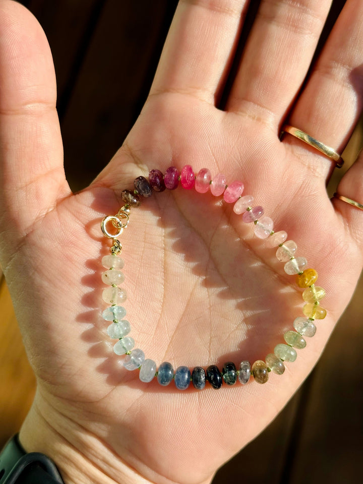 Eli — Sapphire, Aquamarine, & Morganite Bracelet