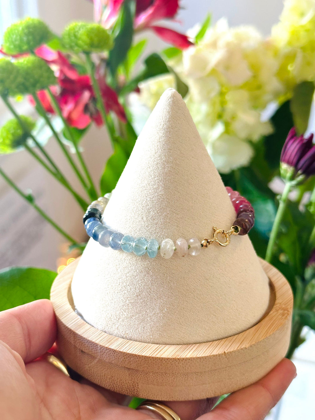 Eli — Sapphire, Aquamarine, & Morganite Bracelet