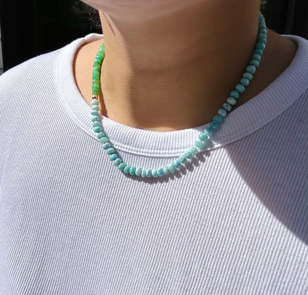 Manzana — Larimar & Chrysoprase Necklace